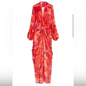 Andres Otalora Hechizos Draped Satin-Crepe Maxi Dress